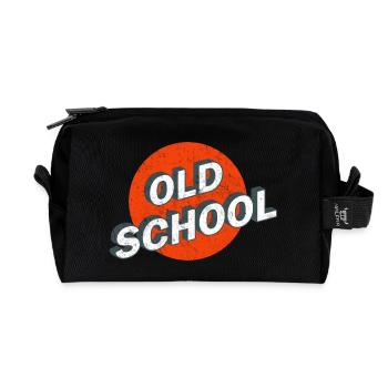 Old School Vintage Logo - Recycelte Kulturtasche - Schwarz - Vorne