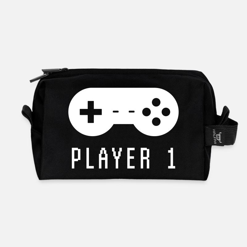 Gamer Player 1 - Recycelte Kulturtasche - Schwarz