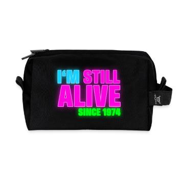 Birthday - still alive since 1974 (de) - Recycelte Kulturtasche - Schwarz - Vorne