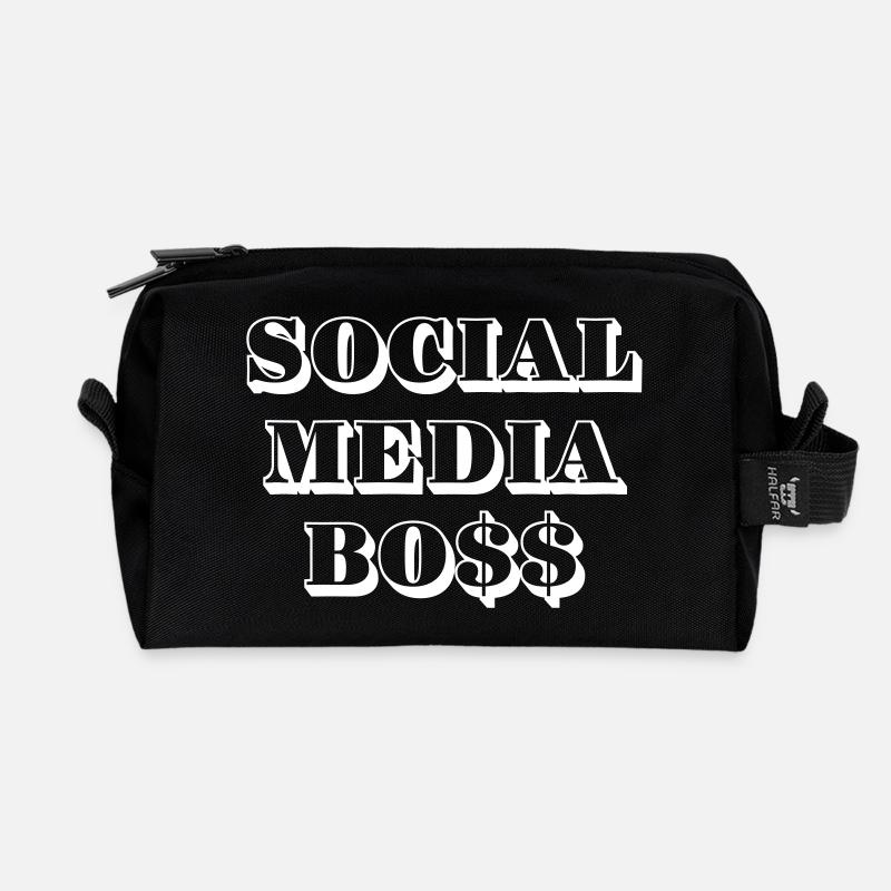 Social Media Bo$$ - Recycelte Kulturtasche - Schwarz