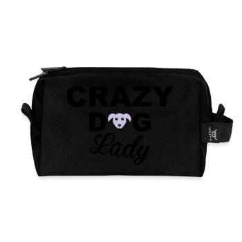Dog Lady - Recycelte Kulturtasche - Schwarz - Vorne