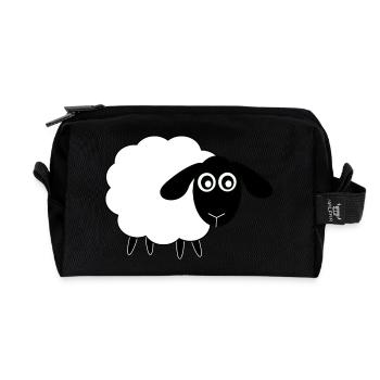 Sheep - Recycled Toiletry Zip Bag - black - Front