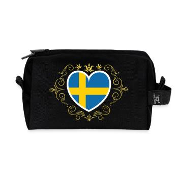 Schweden Schwedisch Fahne Wappen Flagge - Recycelte Kulturtasche - Schwarz - Vorne