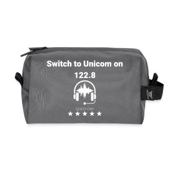 Piloten Funkspruch - Switch to Unicom - Recycelte Kulturtasche - Anthrazit - Vorne
