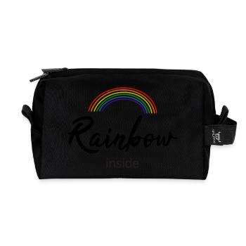 Rainbow inside - Recycelte Kulturtasche - Schwarz - Vorne