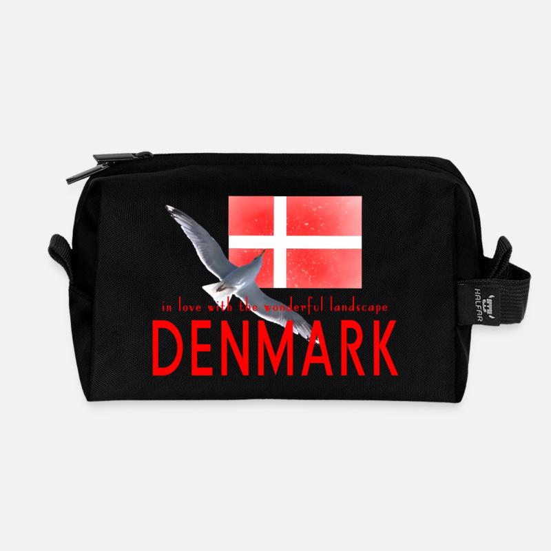 Dänemark Möwe - Recycelte Kulturtasche - Schwarz