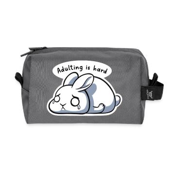 Adulting is hard - Recycled Toiletry Zip Bag - anthracite - Front