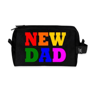 New dad - Recycled Toiletry Zip Bag - black - Front