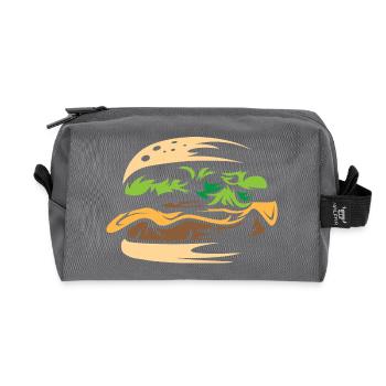 burgers delicious food homemade bistro healthy - Recycled Toiletry Zip Bag - anthracite - Front