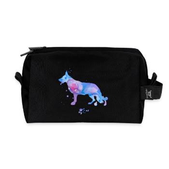 Aquarelle Licorne Look Berger Allemand - Trousse de toilette en tissu recyclé - noir - Devant