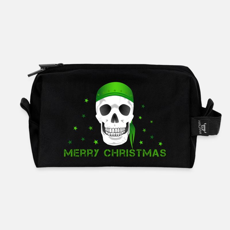 Merry Christmas - Recycelte Kulturtasche - Schwarz