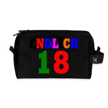 Endlich 18 - Recycelte Kulturtasche - Schwarz - Vorne
