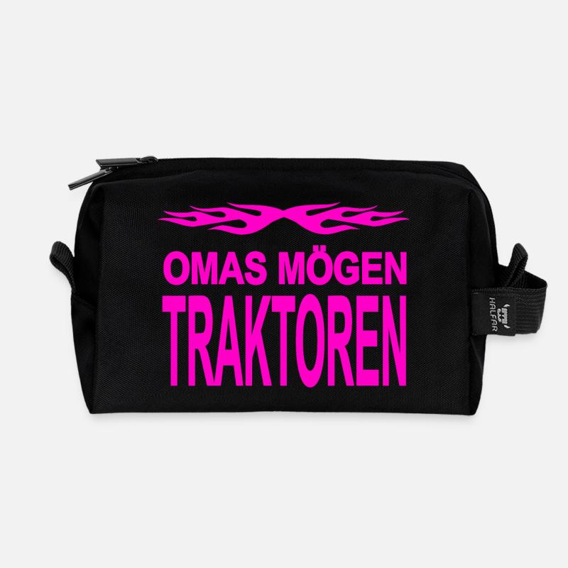 Traktor - Recycelte Kulturtasche - Schwarz