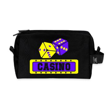 Dice Casino - Recycled Toiletry Zip Bag - black - Front