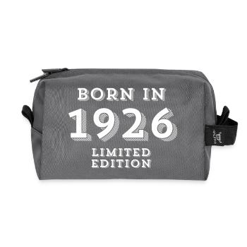 1926, date of birth, year of birth - Recycled Toiletry Zip Bag - anthracite - Front