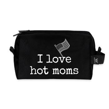Witziges Design für Hot Mom Fans - Recycelte Kulturtasche - Schwarz - Vorne