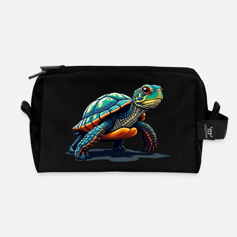 SCHILDKRÖTE - Recycelte Kulturtasche - Schwarz