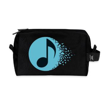 Melodic Burst Note - Recycled Toiletry Zip Bag - black - Front