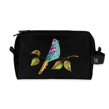 Bunter Vogel - Recycelte Kulturtasche - Schwarz - Vorne
