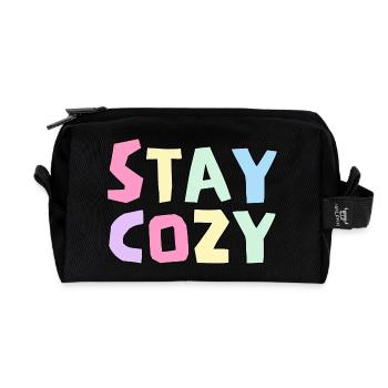 Funny Stay Cozy, Humor Winter Season Lovers - Recycled Toiletry Zip Bag - black - Front