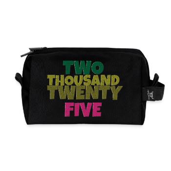 two thousand twenty five - Recycled Toiletry Zip Bag - black - Front