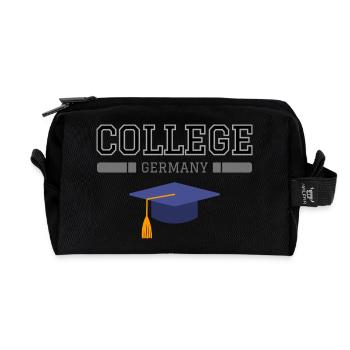 College - Recycled Toiletry Zip Bag - black - Front