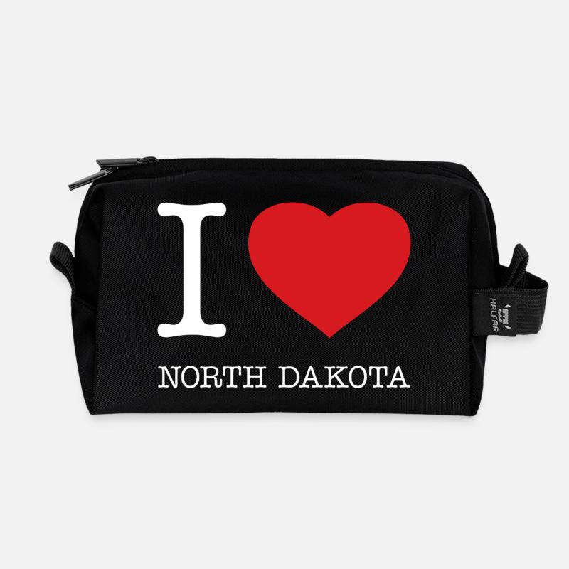 I LOVE NORTH DAKOTA - Recycelte Kulturtasche - Schwarz