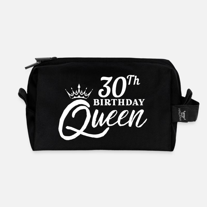 30. Geburtstag - Recycelte Kulturtasche - Schwarz