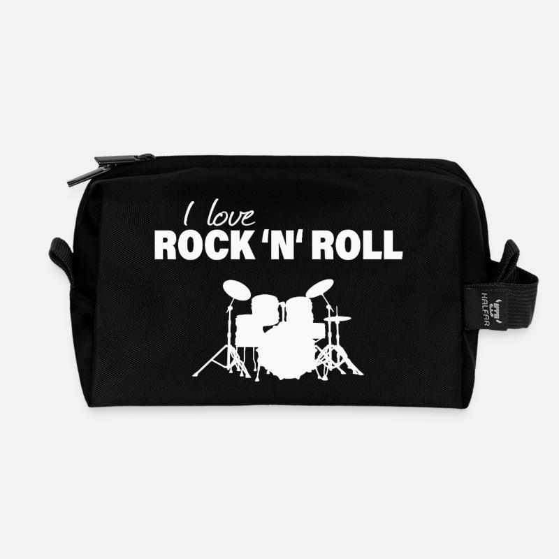 ROCK AND ROLL - Recycelte Kulturtasche - Schwarz