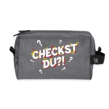 Do you check?! - Funny youth word / youth language - Recycled Toiletry Zip Bag - anthracite - Front