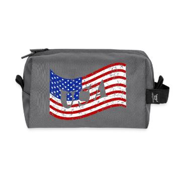 Drapeau des États-Unis - Trousse de toilette en tissu recyclé - anthracite - Devant