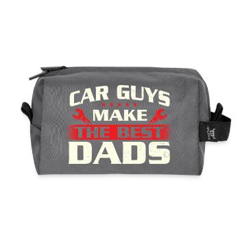 Car Guys Make The Best Dads Funny Auto Lover Quote - Recycled Toiletry Zip Bag - anthracite - Front