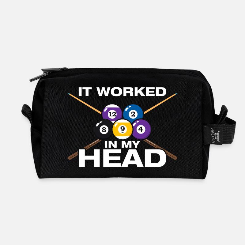 It worked lustiges Billard Billardspieler - Recycelte Kulturtasche - Schwarz