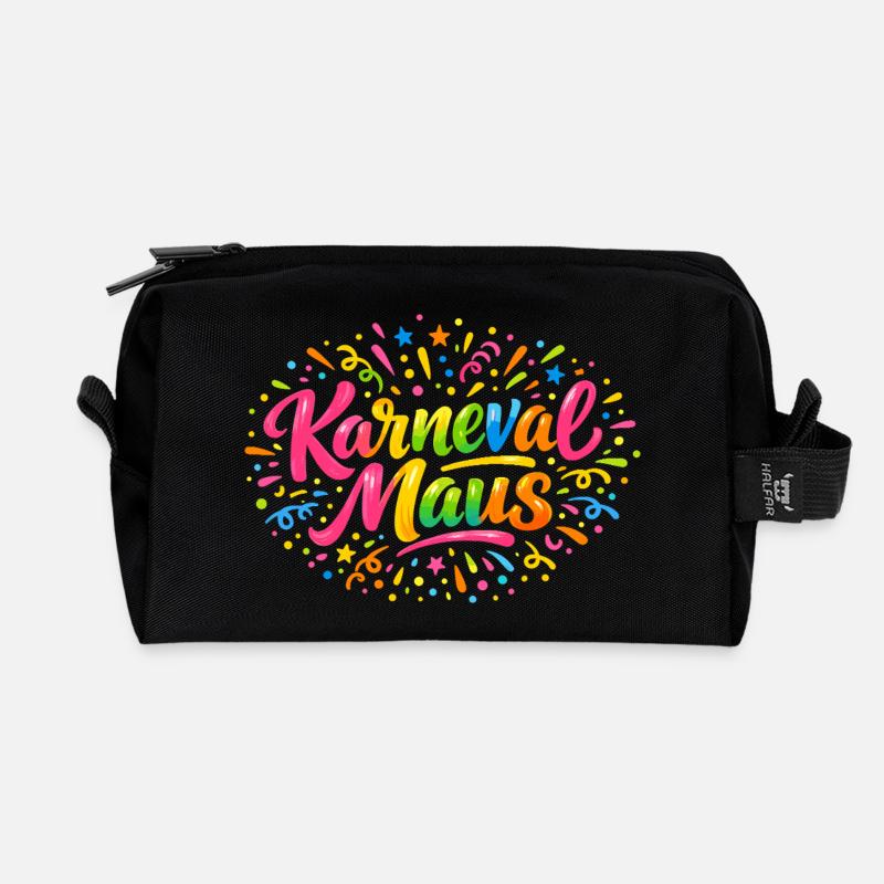 Karnevalsmaus Karneval Köln Süß Niedlich Geschenk - Recycelte Kulturtasche - Schwarz