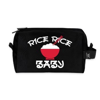 Design du Petit Bol Rouge Rice Rice - Trousse de toilette en tissu recyclé - noir - Devant