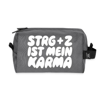 Strg+Z Karma – Strg+Z ist Karma - Recycelte Kulturtasche - Anthrazit - Vorne