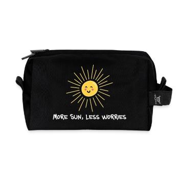 More sun, less worries – Sommer Gute Laune - Recycelte Kulturtasche - Schwarz - Vorne