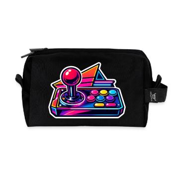 Neon Arcade Joystick Retro - Recycelte Kulturtasche - Schwarz - Vorne
