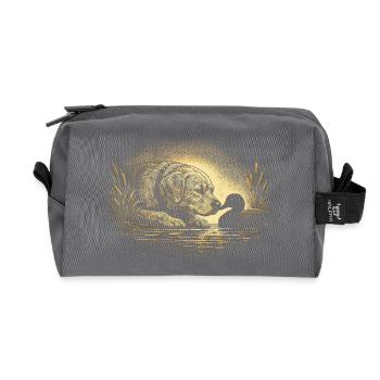Duck Hunting Dog Duck - Recycled Toiletry Zip Bag - anthracite - Front