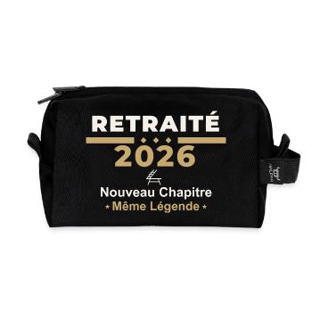 Retraité 2026 – Humour Retraite - Trousse de toilette en tissu recyclé - noir - Devant