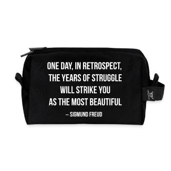 Retrospective Struggle Becomes Beauty - Recycled Toiletry Zip Bag - black - Front