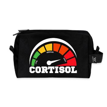 Lustiges, niedriges Cortisol, urkomisches, stressfreies Cortisol - Recycelte Kulturtasche - Schwarz - Vorne
