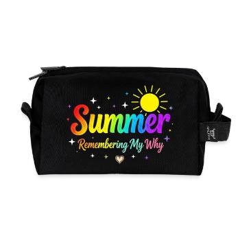 Summer Remembering My Why - Recycled Toiletry Zip Bag - black - Front