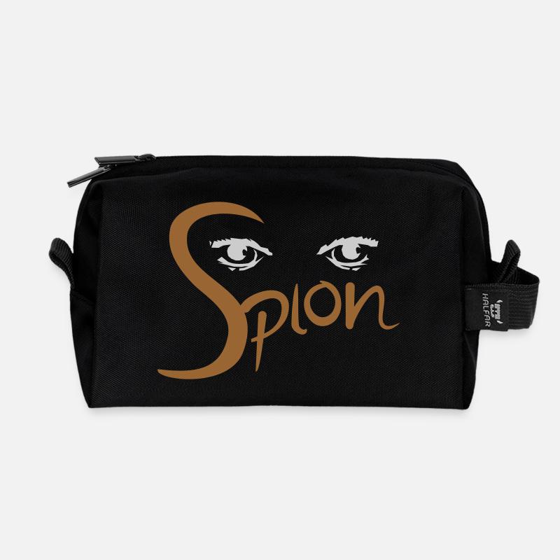 Spion - Recycelte Kulturtasche - Schwarz