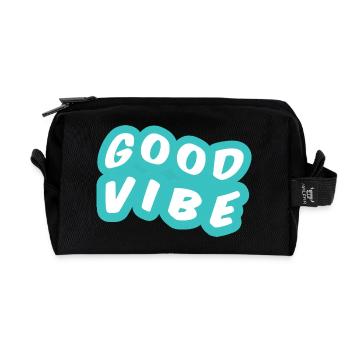 Bonne Vibe Turquoise - Trousse de toilette en tissu recyclé - noir - Devant