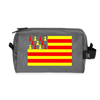 drapeau breton catalan - Trousse de toilette en tissu recyclé - anthracite - Devant
