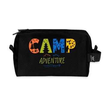 Camp adventure - Recycelte Kulturtasche - Schwarz - Vorne
