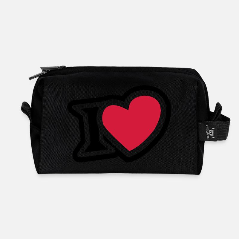 I love 2 clr - Recycled Toiletry Zip Bag - black