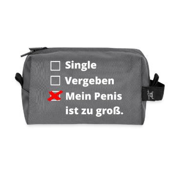 Penis zu groß - Recycelte Kulturtasche - Anthrazit - Vorne