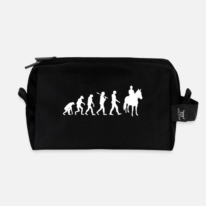 Pferde Shirt · Reiten · Pferd · Evolution · Horse - Recycelte Kulturtasche - Schwarz
